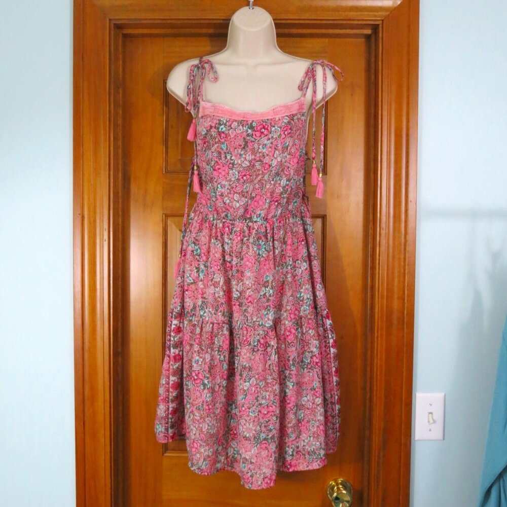 Karma Highway Pink Floral Tie-Shoulder Summer Dress